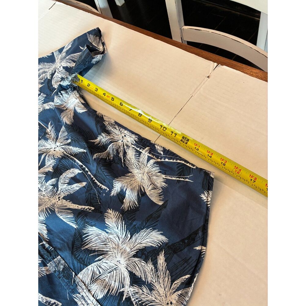 Colours Alexander Julian Men’s L Hawaiian Shirt Palm Tree Tropical Blue Cotton - Picture 3 of 6